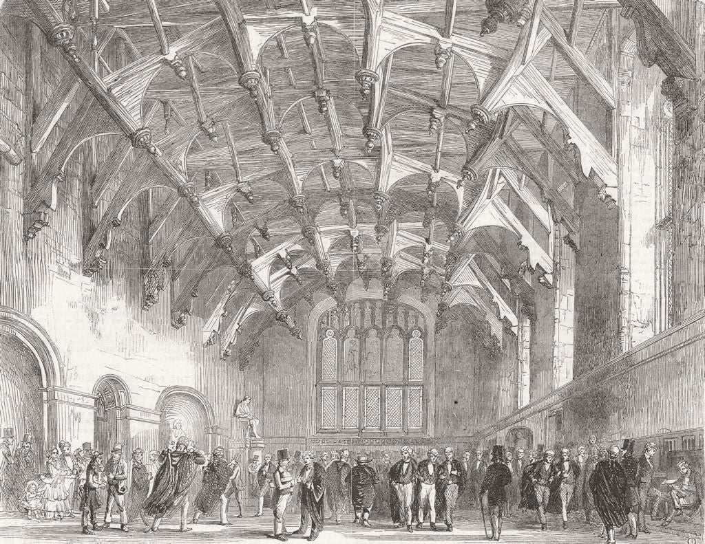 SCOTLAND. Hall of Parliament House, Edinburgh 1858 old antique print picture